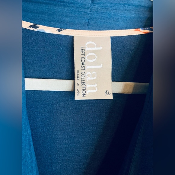 Anthropologie DOLAN Faux Wrap Navy Long Sleeve Top. Size XL. SKU 48 - Picture 6 of 10